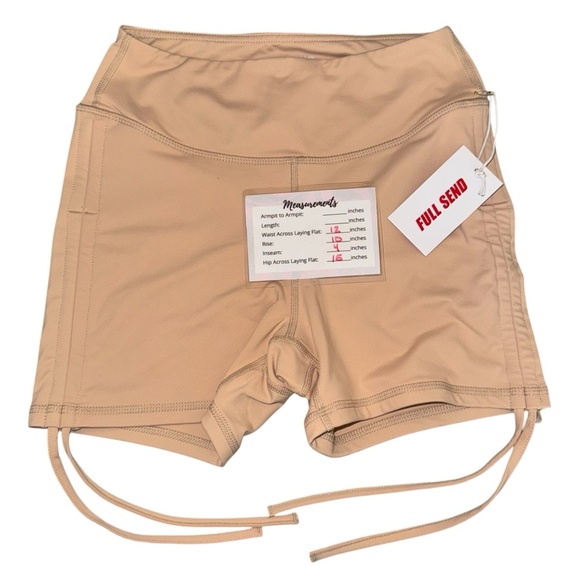 Full Send Nelk Boys‎ Drawstring Shorts Activewear Athleisure Beige - Picture 2 of 5